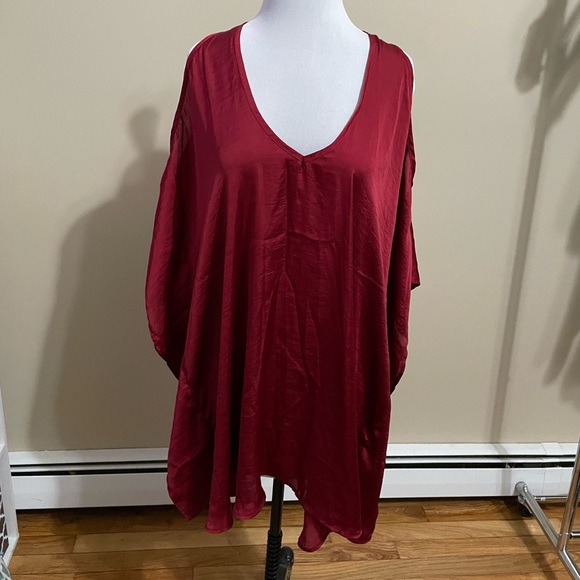 Show Me Your Mumu Red Wine Cold Shoulder Dress - worn once - Picture 2 of 8